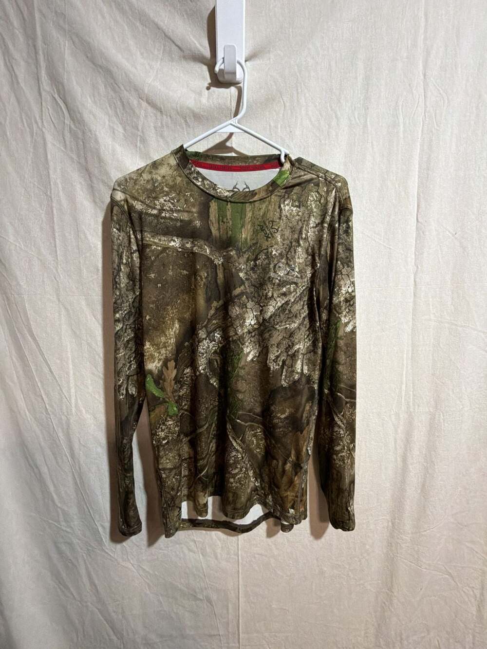 Realtree APX Scent Control Camouflage Long Sleeve Crew Neck Shirt Size Small